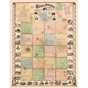  KNOX COUNTY ILLINIOS (IL) LANDOWNER MAP 1861