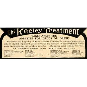  1915 Ad Keeley Institutes Treatment for Alcoholics 