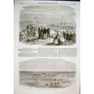  Opening Sweet Water Canal Suez Antique Print 1864 Egypt 