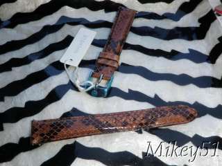 NEW AUTHENTIC MICHELE 16MM BROWN PYTHON MINI URBAN WATCH BAND  