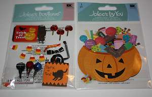   BOUTIQUE SCRAPBOOK HALLOWEEN TRICK OR TREAT 19 PIECE STICKERS LOT OF 2