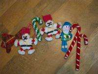 Vintage LOT OF CHRISTMAS ORNAMENTS Elf Tree Candy Cane  