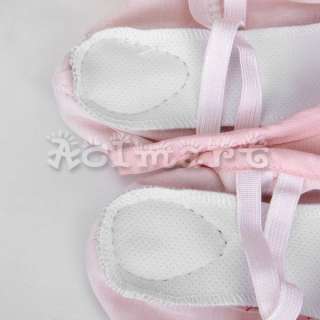 Kids Girls Pink Canvas Dance Dancing Ballet Shoes Anti slip SLIPPERS 