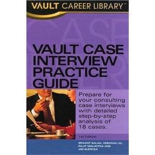 Vault Case Interview Practice Guide by Jim Slepicka ( Paperback 