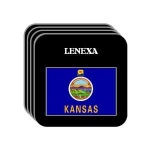  US State Flag   LENEXA, Kansas (KS) Set of 4 Mini Mousepad 