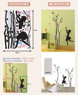 TREE & GIRL Kids Room Decals Wall Art Deco Sticker PS76  