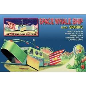  Space Whale Ship with Sparks   Poster (18x12)