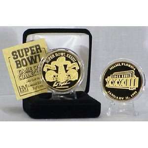  24kt Gold Super Bowl XXXIII flip coin