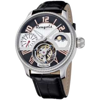   Tourbillon Moonphase Mechanical Watch White with Leather Band RTM76