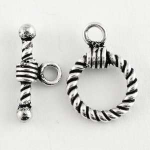  12mm Silver Plated Bali Style Half Twist Round Toggle 