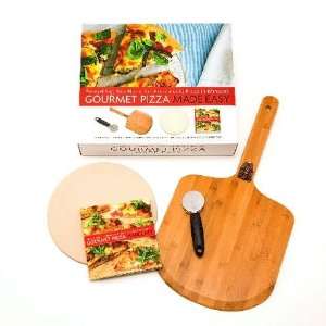 Gourmet Pizza Made Easy Kit Gift Set (Recipe Book, Pizza Stone, Pizza 