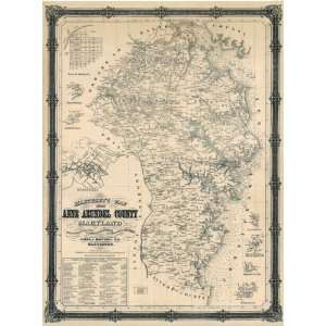  ANNE ARUNDEL COUNTY MARYLAND (MD) LANDOWNER MAP 1860