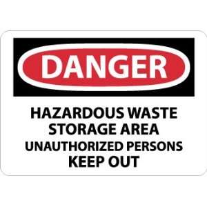D442EB   Danger, Hazardous Waste Storage Area , 10 X 14, Fiber Glass 