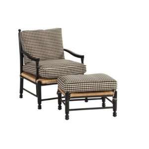  Toulon Chair & Ottoman Sage Check  Ballard Designs