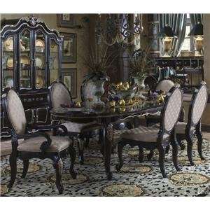  Lavelle Dark Truffle Oval Dining Room Set w/ China 
