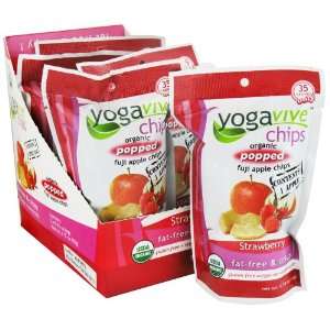 Yogavive   Fuji Apple Chips Popped Organic Strawberry   0.35 oz 