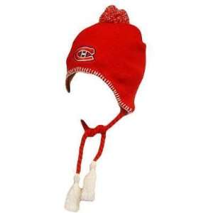   MONTREAL CANADIENS EARFLAP RED WHITE BEANIE SKULLY
