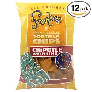 Frontera Chipotle with Lime Tortilla Chips, 9 Ounce (12 Pack)  