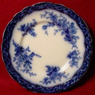 STANLEY pottery TOURAINE flow blue LUNCHEON PLATE  