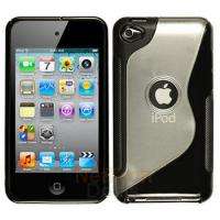 Black Soft TPU Hard Back Case Cover for ipod Touch 4  