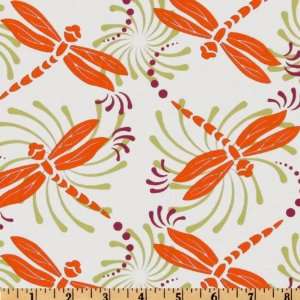   Grand Bazaar Dancing Dragonflies White Fabric By The Yard Arts