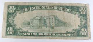 1929 $10 Harrison National Bank of New Jersey Note #13034 TY.1 VG Very 