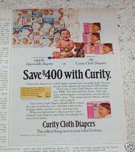 1978 Curity Baby Cloth Diapers vs disposable diaper AD  