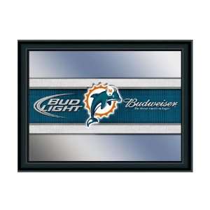   Miami Dolphins Budweiser & Bud Light NFL Beer Mirror 