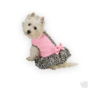   & Zoey Sugar & Spice Pink/ Leopard Dog Dress SMALL