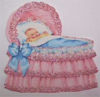 Pink Baby Bassinet Paper Piecing Girl/boy  
