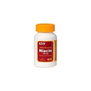  Niacin 750 mg, Timed Release, 100 Tablets, Watson Rugby 