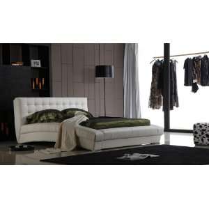  Belaire Collection, Eastern King Bonded Leather Tufted Bed 