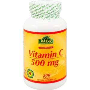  Alfa Vitamins Vitamin C Tablets 500 Mg, 200 Count Health 
