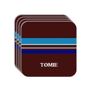 Personal Name Gift   TOMIE Set of 4 Mini Mousepad Coasters (blue 