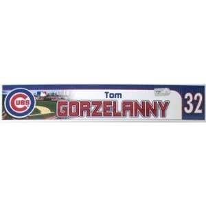 Tom Gorzelanny #32 Chicago Cubs 2010 Game Used Locker Room Nameplate 