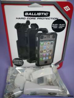 New AGF Ballistic HC Hard Core black rugged case for iphone 4 free 