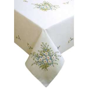  Tobin forget Me Not Stamped Oblong Tablecloth for Embroidery 