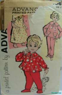   9606 Toddler Girls Pajamas Nightgown Pattern S2 FOOTED CuTe  