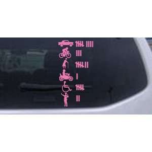  4.5in X 8.5in Pink    Keeping Count Funny Car Window Wall 
