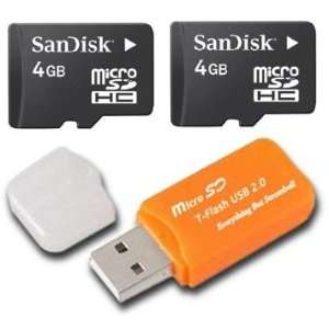 SanDisk 8 GB (4GB x2  8GB) SD HC microSDHC Class 4 Flash Memory Card 