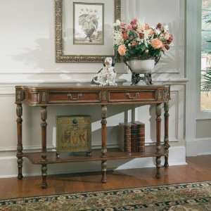  Console Table With Gold Tip Accents