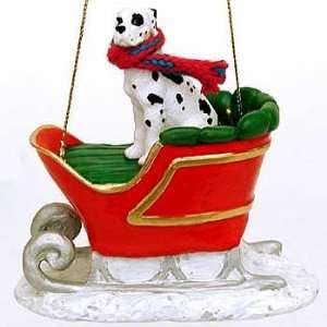 Uncropped Harlequin Great Dane in a Sleigh Christmas 