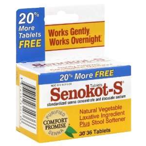 Senokot S Natural Vegetable Laxative Ingredient, Plus Stool Softener 