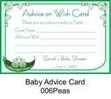 BABY SHOWER Advice Wish Cards TWINS CUTE  