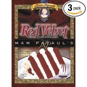Mam Papaul Cake Red Velvet With Frosting, 26.7 Ounce Boxes (Pack of 3 
