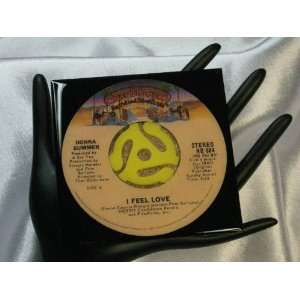  Donna Summer 45 rpm Record Drink Coaster   I Feel Love 