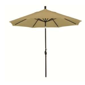   Tilt Market Umbrella with Black Pole, Heather Beige Patio, Lawn