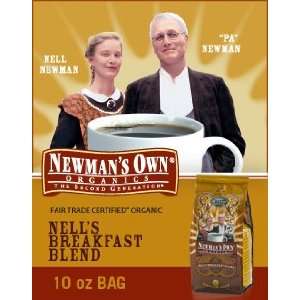 Newmans ~ NELLS BREAKFAST BLEND Whole Bean Coffee ~ 10 oz Bag 