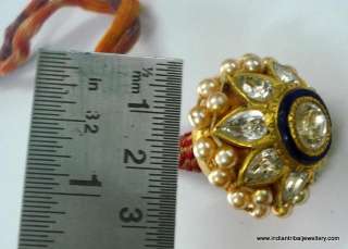   vintage antique old tribal gold head piece kundan tika pendant  