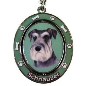  Spinning Uncropped Schnauzer Key Chain